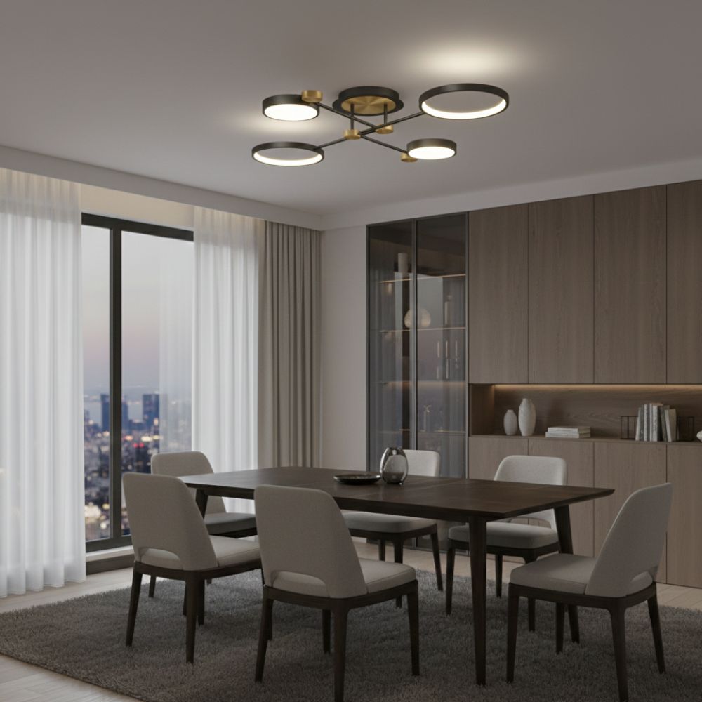 Black Semi Flush Ceiling Light view 3