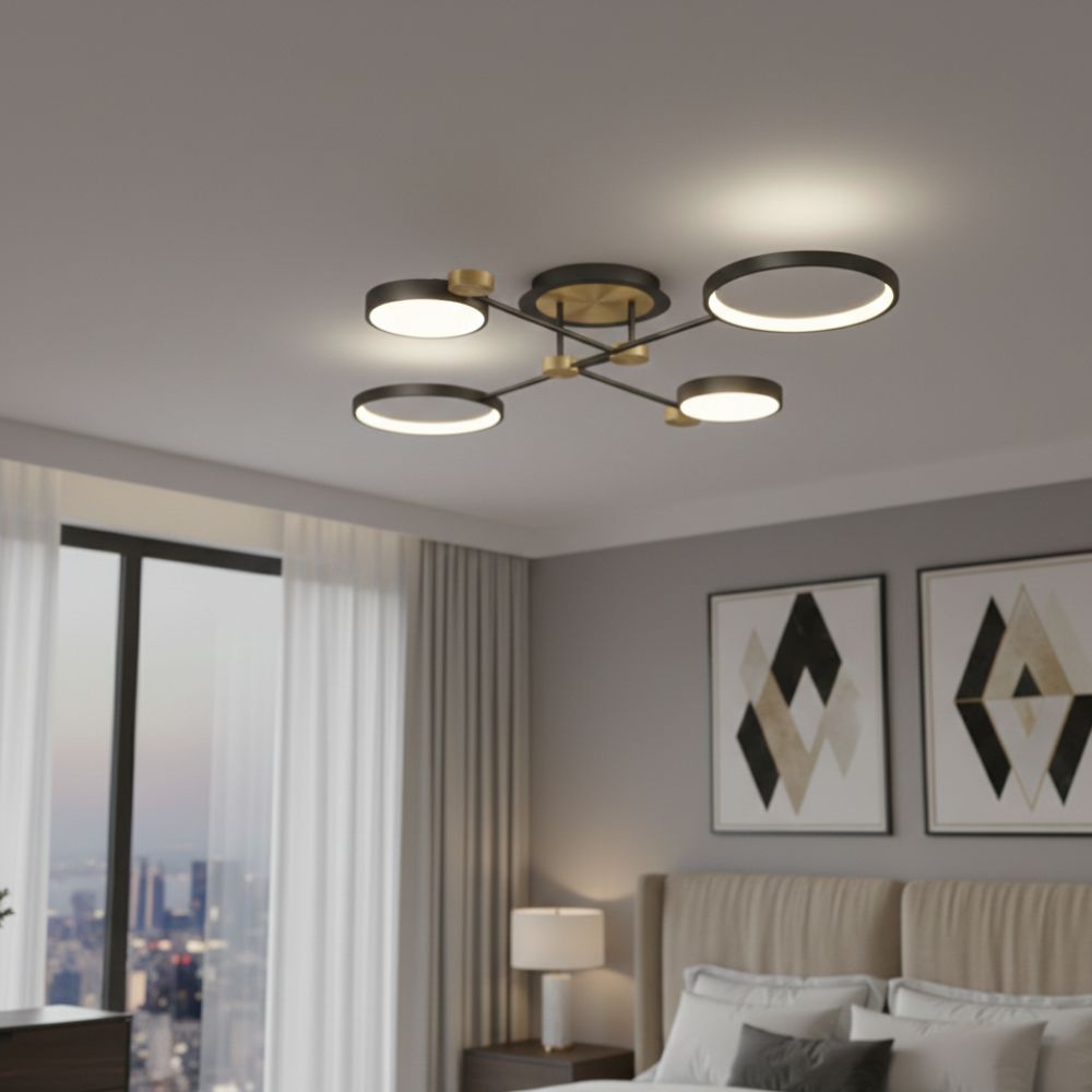 Black Semi Flush Ceiling Light view 4