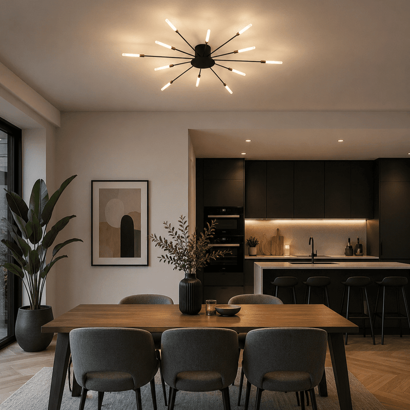 Black Sputnik Ceiling Light