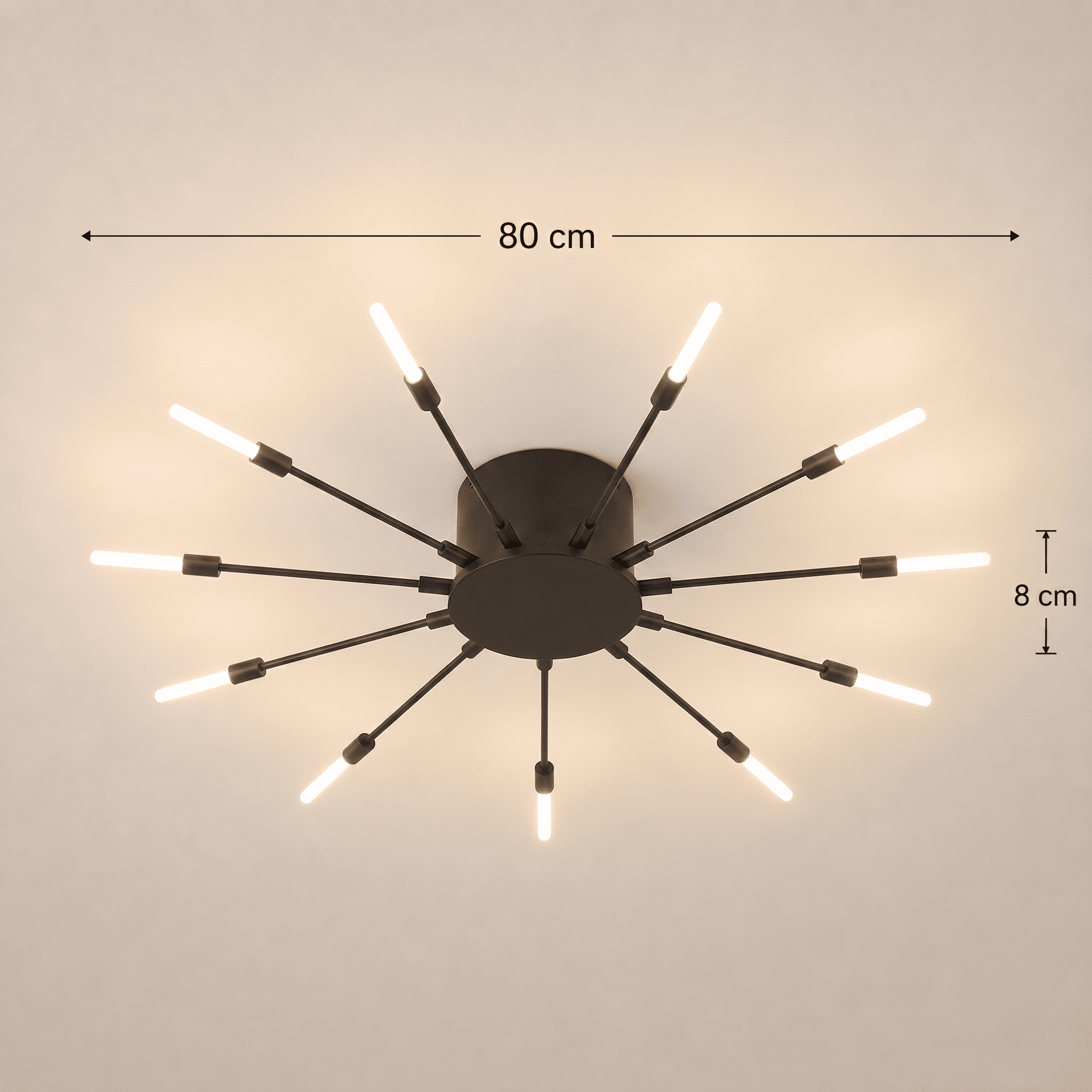 Black Sputnik Ceiling Light view 3