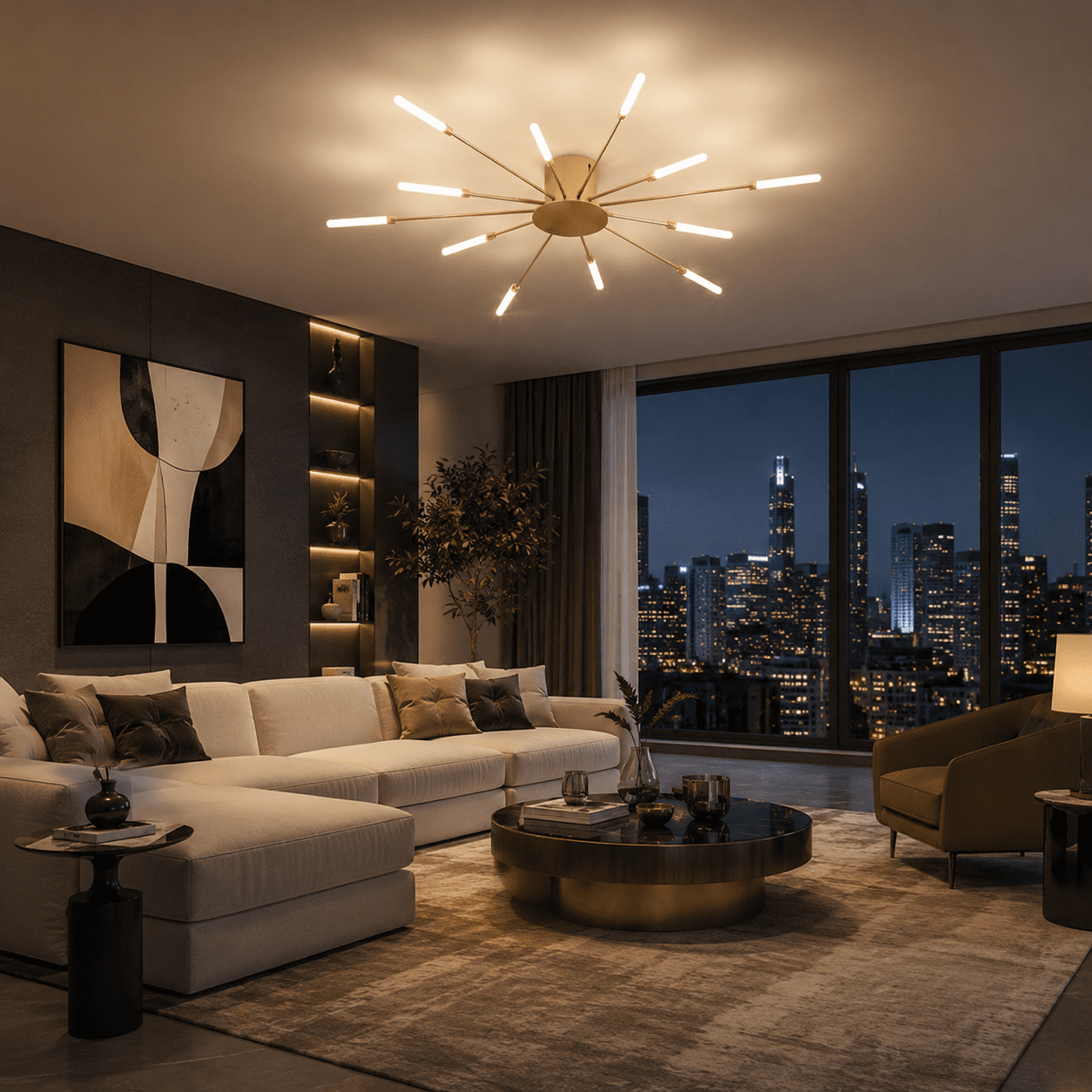 Black Sputnik Ceiling Light view 5