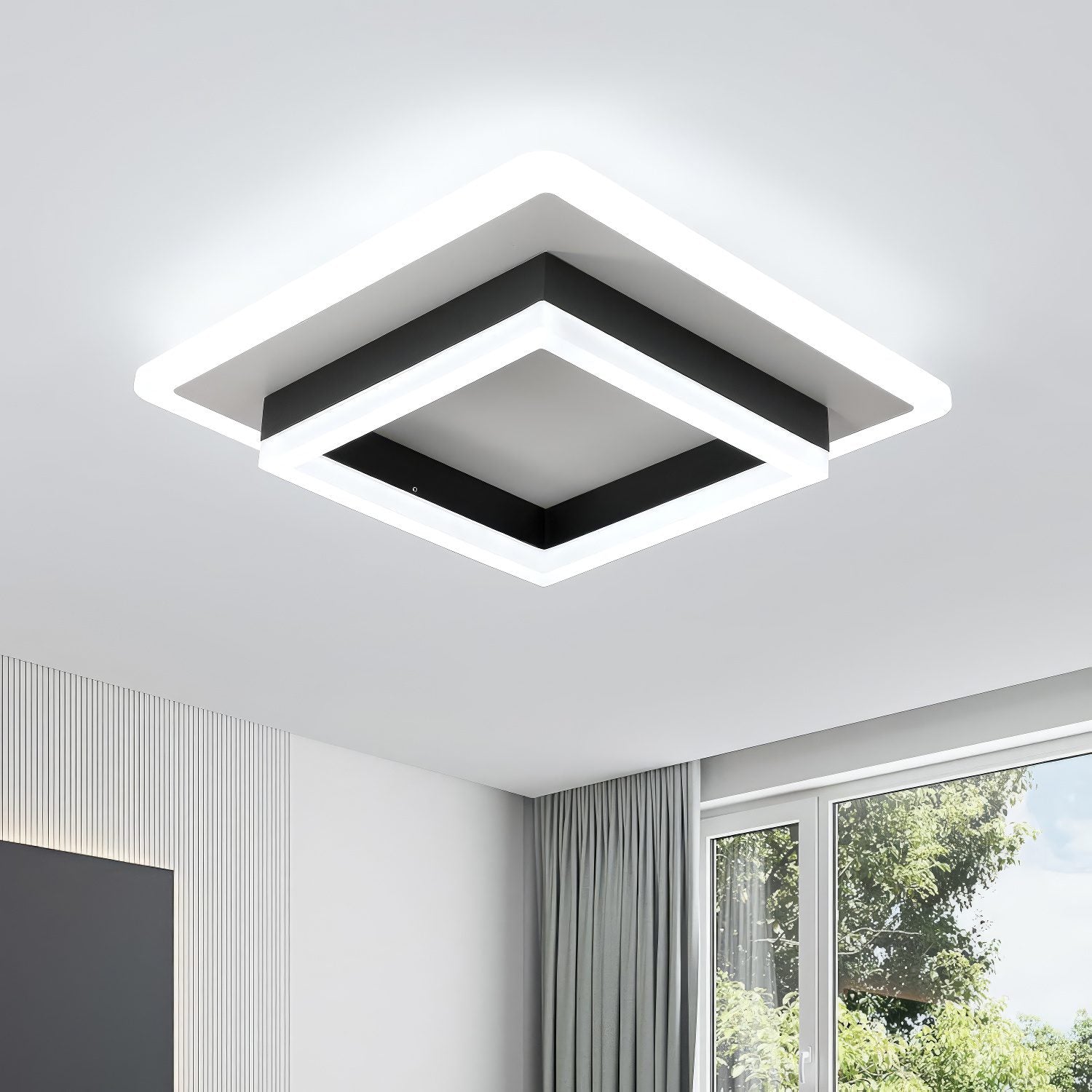 Black Square Ceiling Light view 4