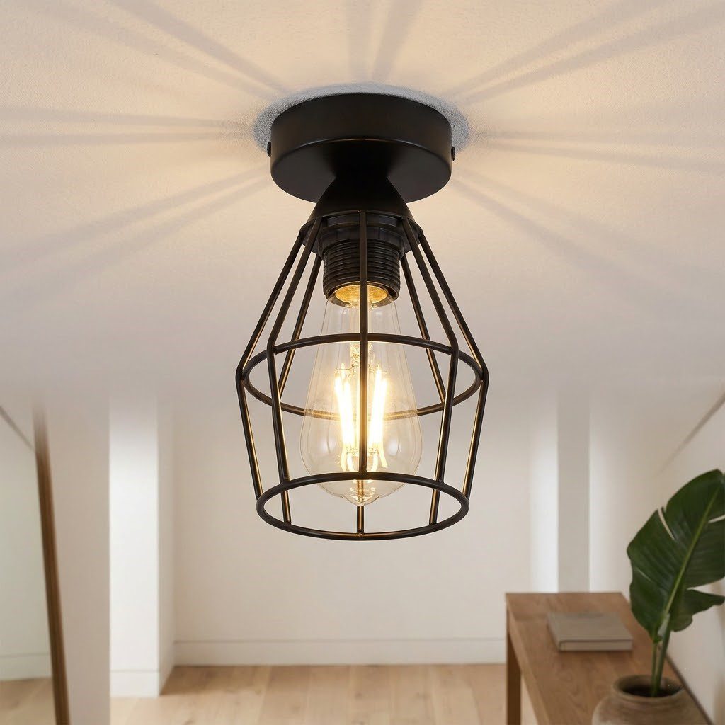 Black Wire Ceiling Light view 2