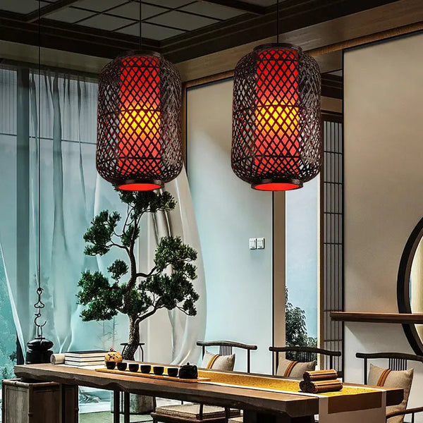 Black Woven Pendant Light