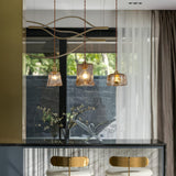 Smoked Glass and Brass Pendant view 1