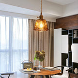Smoked Glass and Brass Pendant view 6
