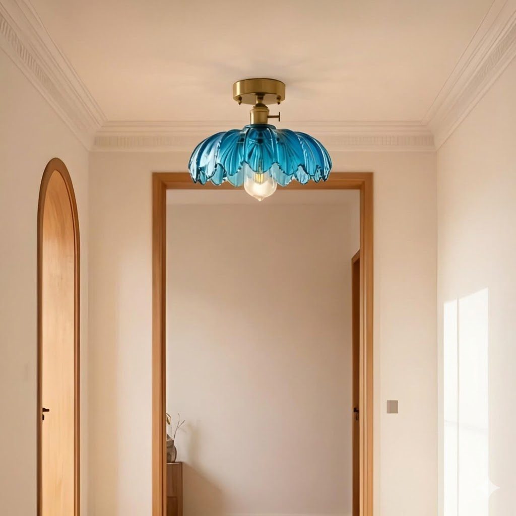 Blue Glass Ceiling Light view 3