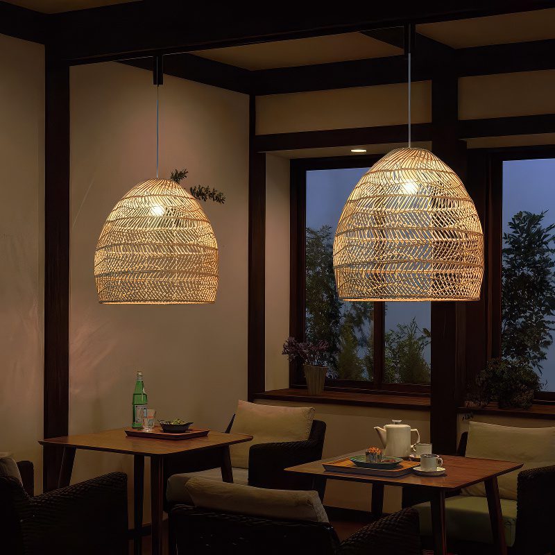 Rattan Bell Pendant Light view 11