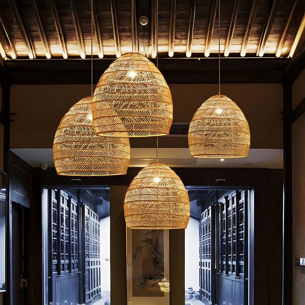 Rattan Bell Pendant Light view 13