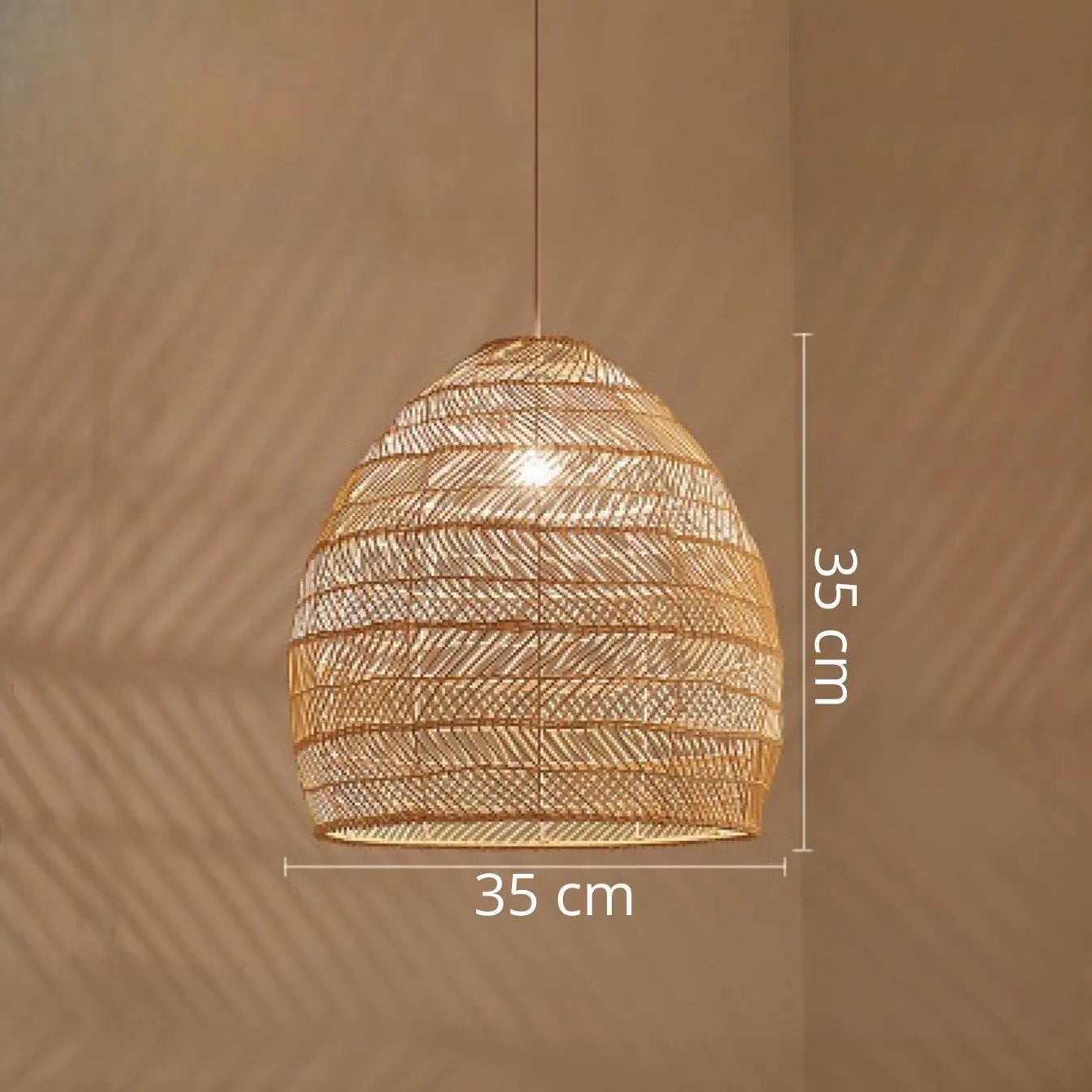Rattan Bell Pendant Light view 2