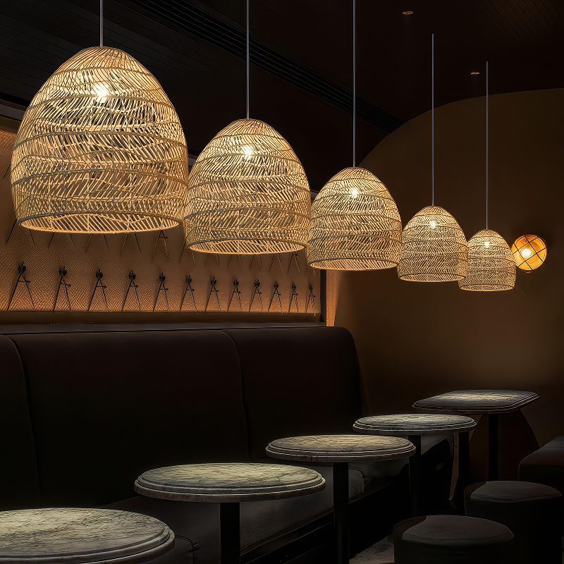 Rattan Bell Pendant Light view 8