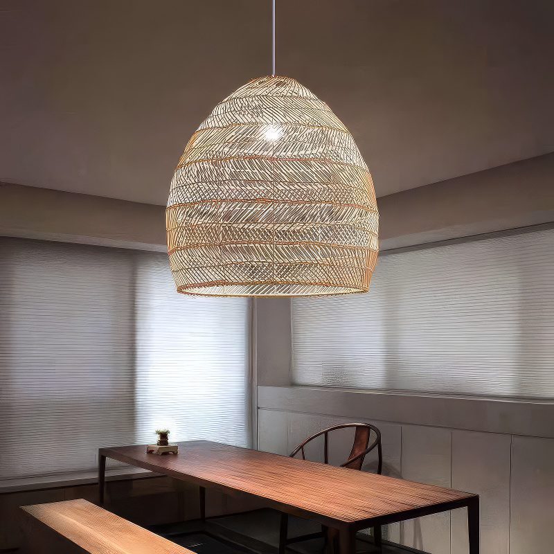 Rattan Bell Pendant Light view 9