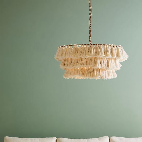 Boho Tassel Tiered Pendant Light