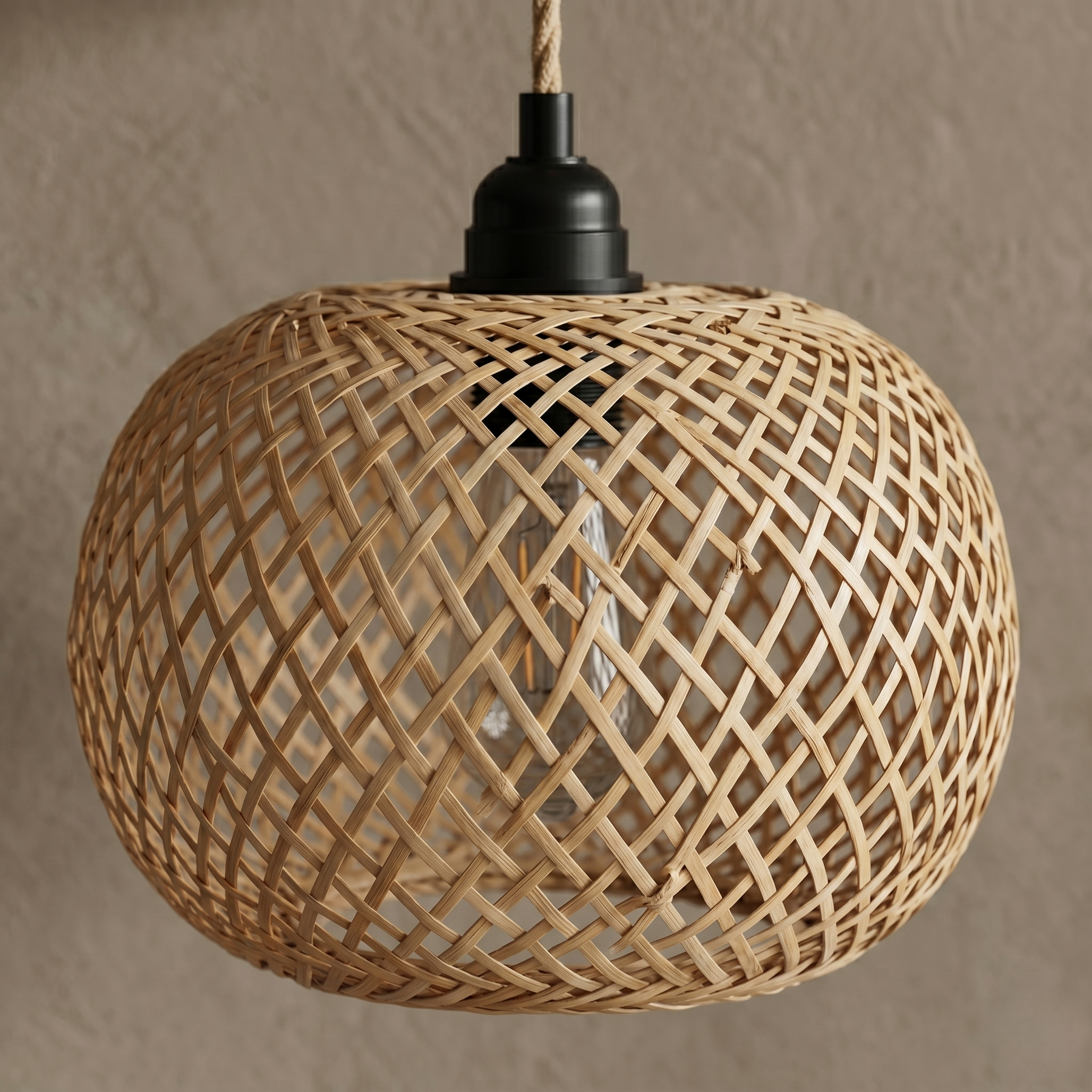 Rattan and Wood Wall Light view 3