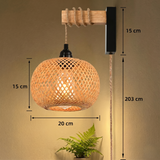 Rattan and Wood Wall Light view 6
