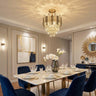 Brass and Crystal Ceiling Light
