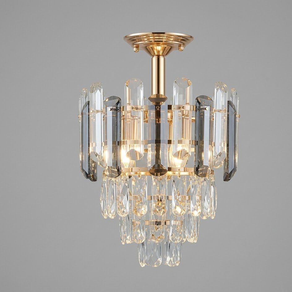 Brass and Crystal Ceiling Light view 8