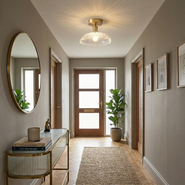 Brass and Glass Ceiling Light