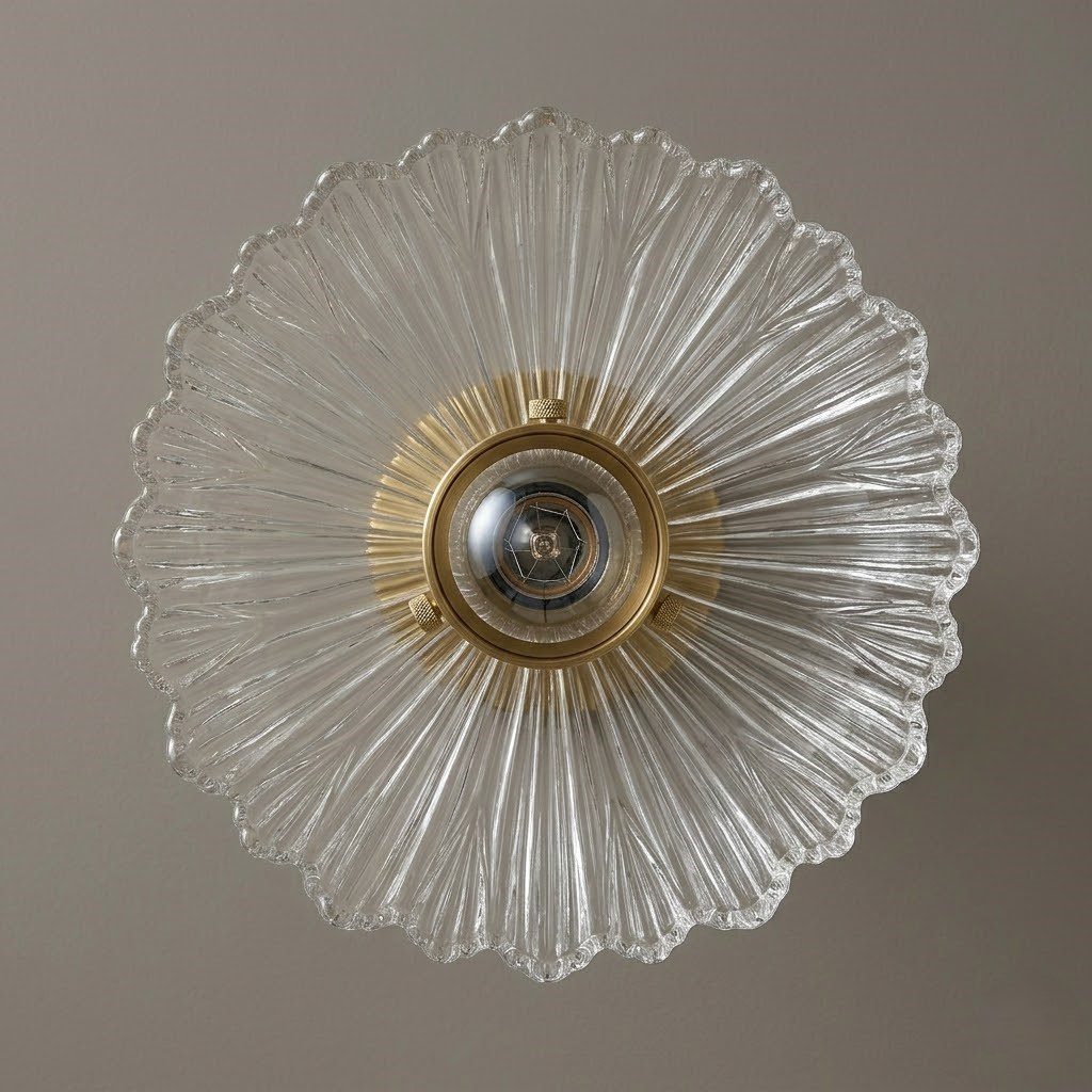 Brass and Glass Ceiling Light view 6