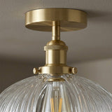 Brass and Glass Ceiling Light view 8