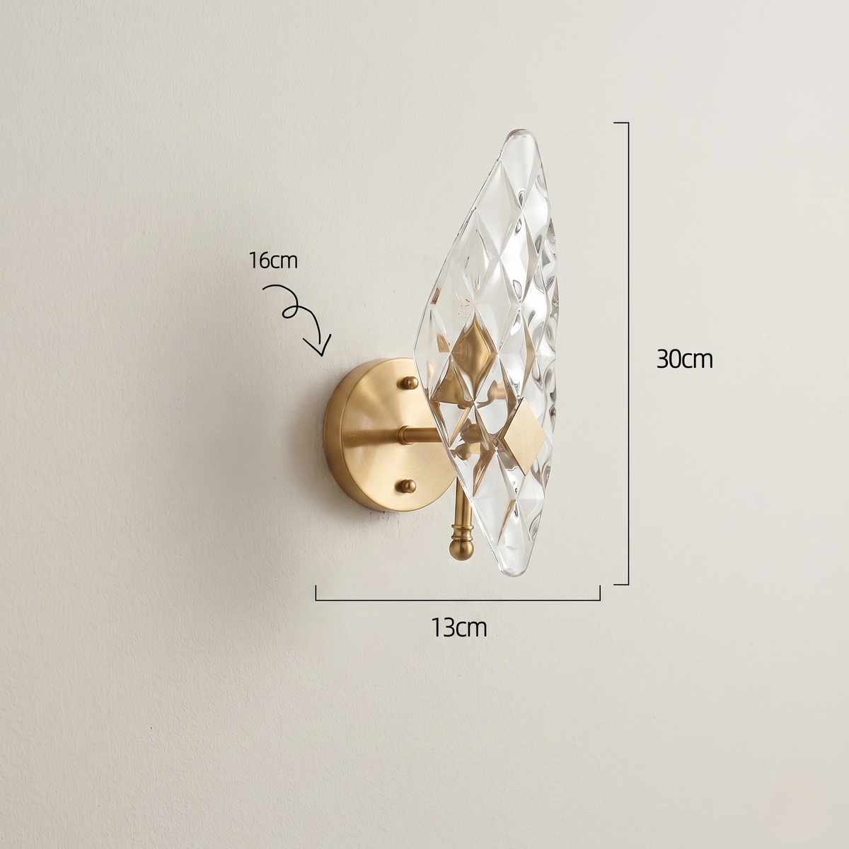 Brass and Glass Wall Lights - image 2