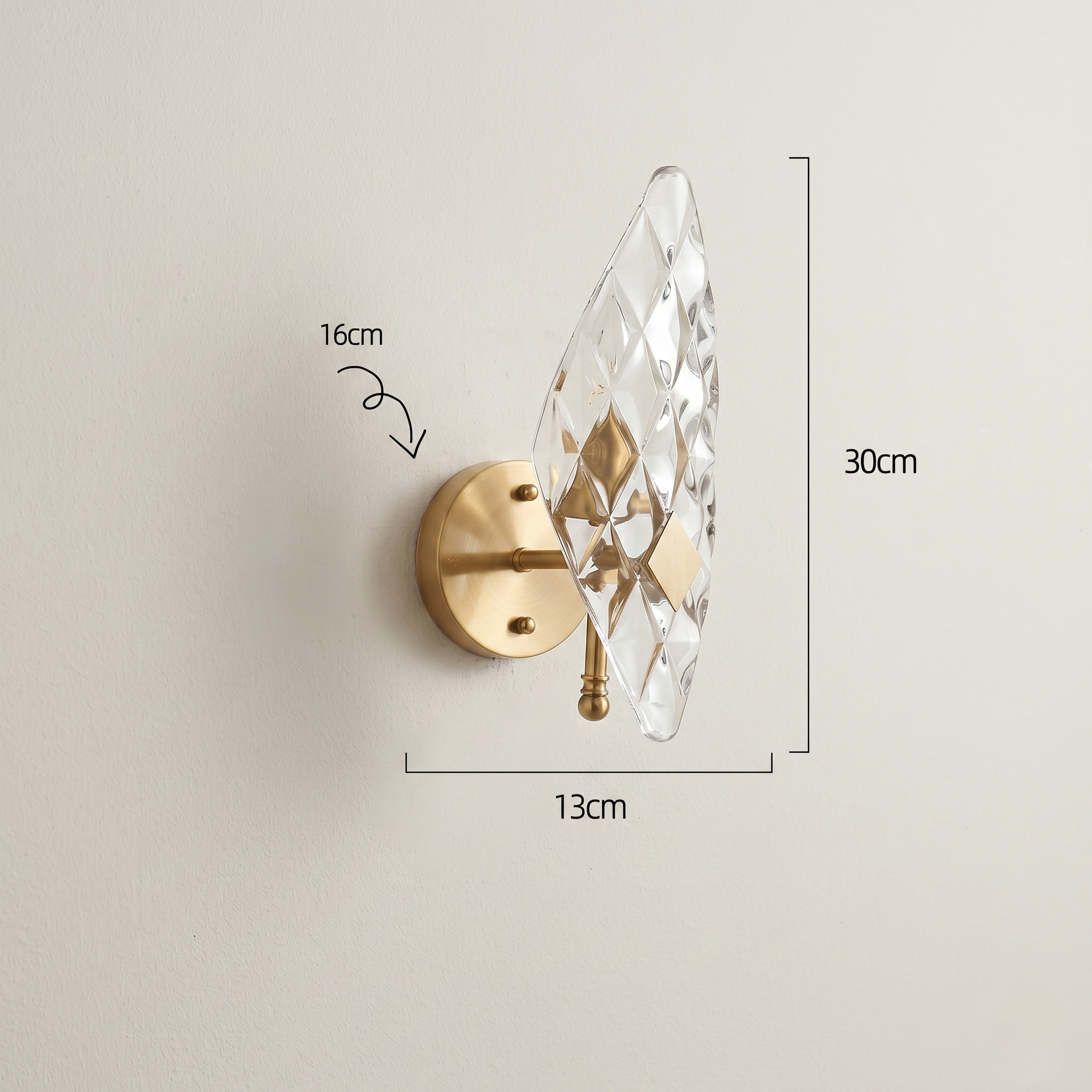 Brass and Glass Wall Lights view 2