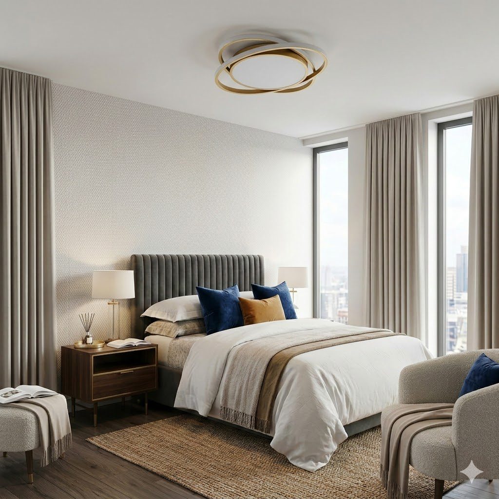 Brass Bedroom Ceiling Light view 3