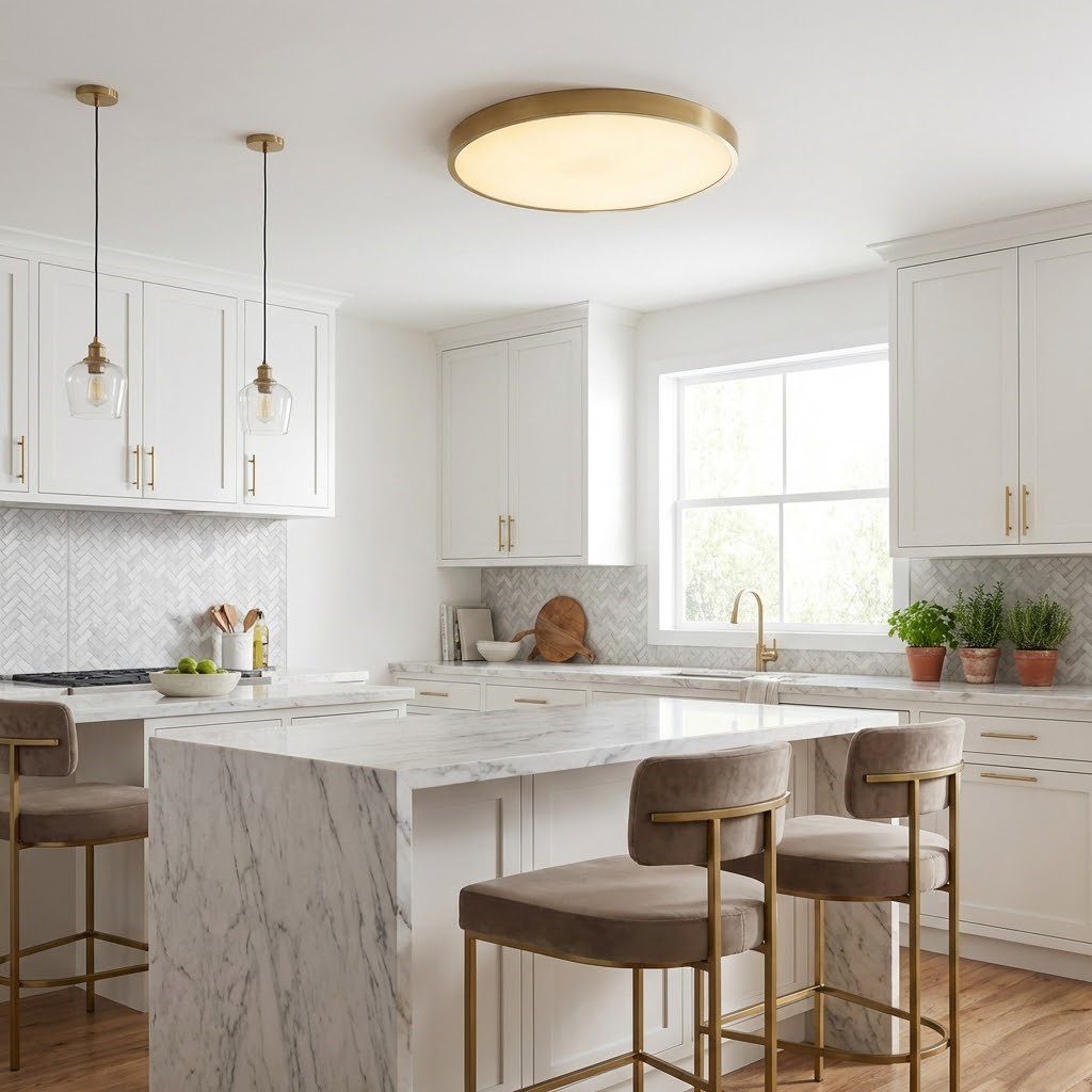 Brass Flush Ceiling Lights view 2
