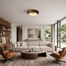 Brown Floral Flush Ceiling Light