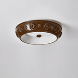 Brown Floral Flush Ceiling Light view 3