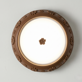 Brown Floral Flush Ceiling Light view 4
