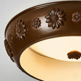 Brown Floral Flush Ceiling Light view 5