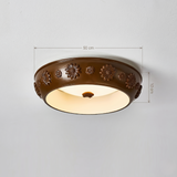 Brown Floral Flush Ceiling Light view 7