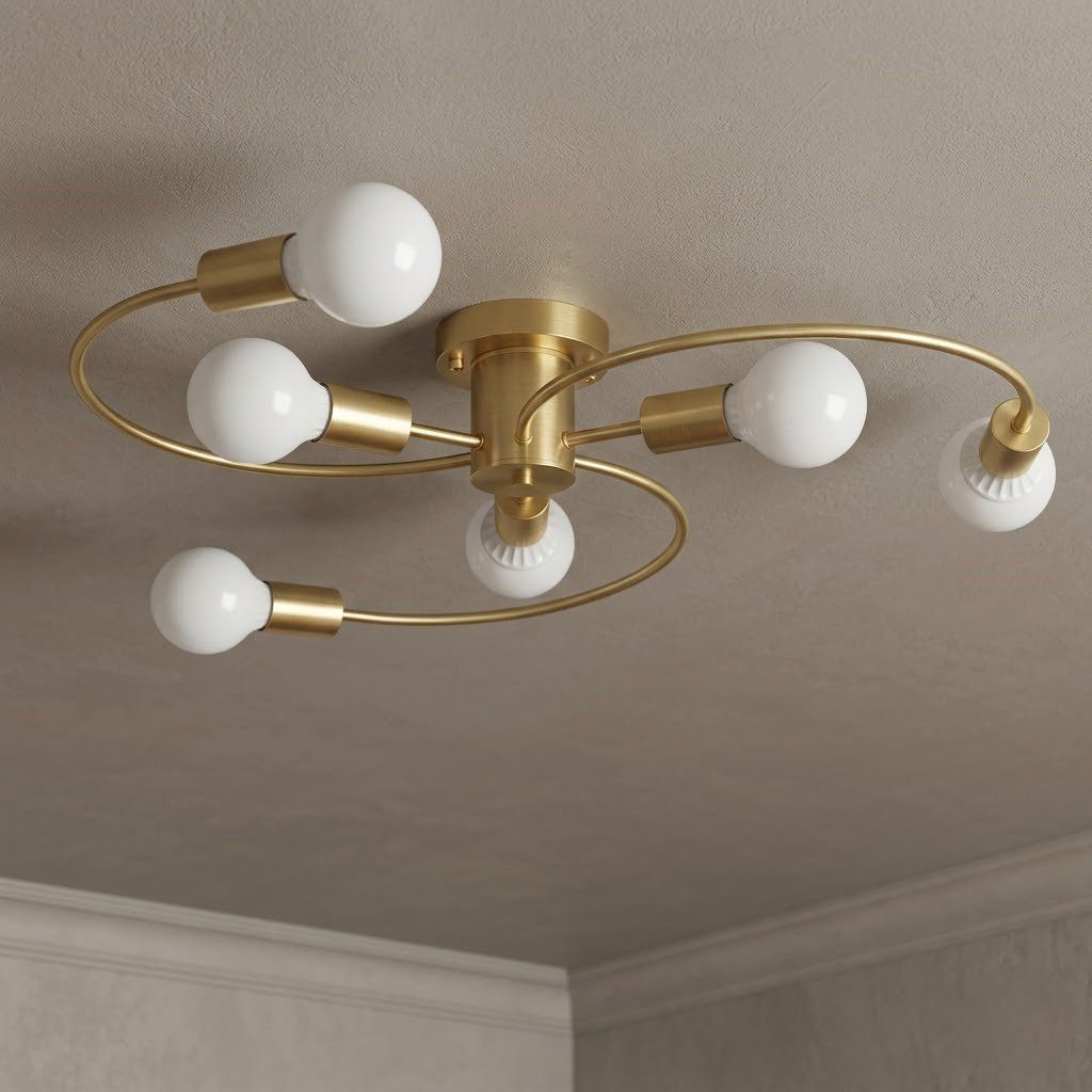 Brushed Brass Ceiling Light view 2