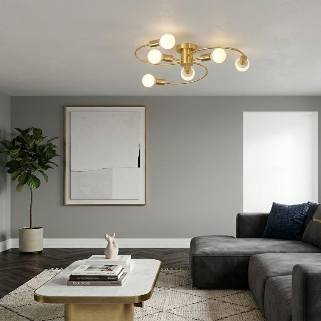 Brushed Brass Ceiling Light view 3