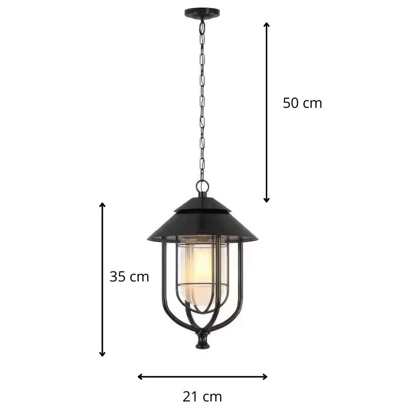 Suspension lanterne noir extérieure view 6