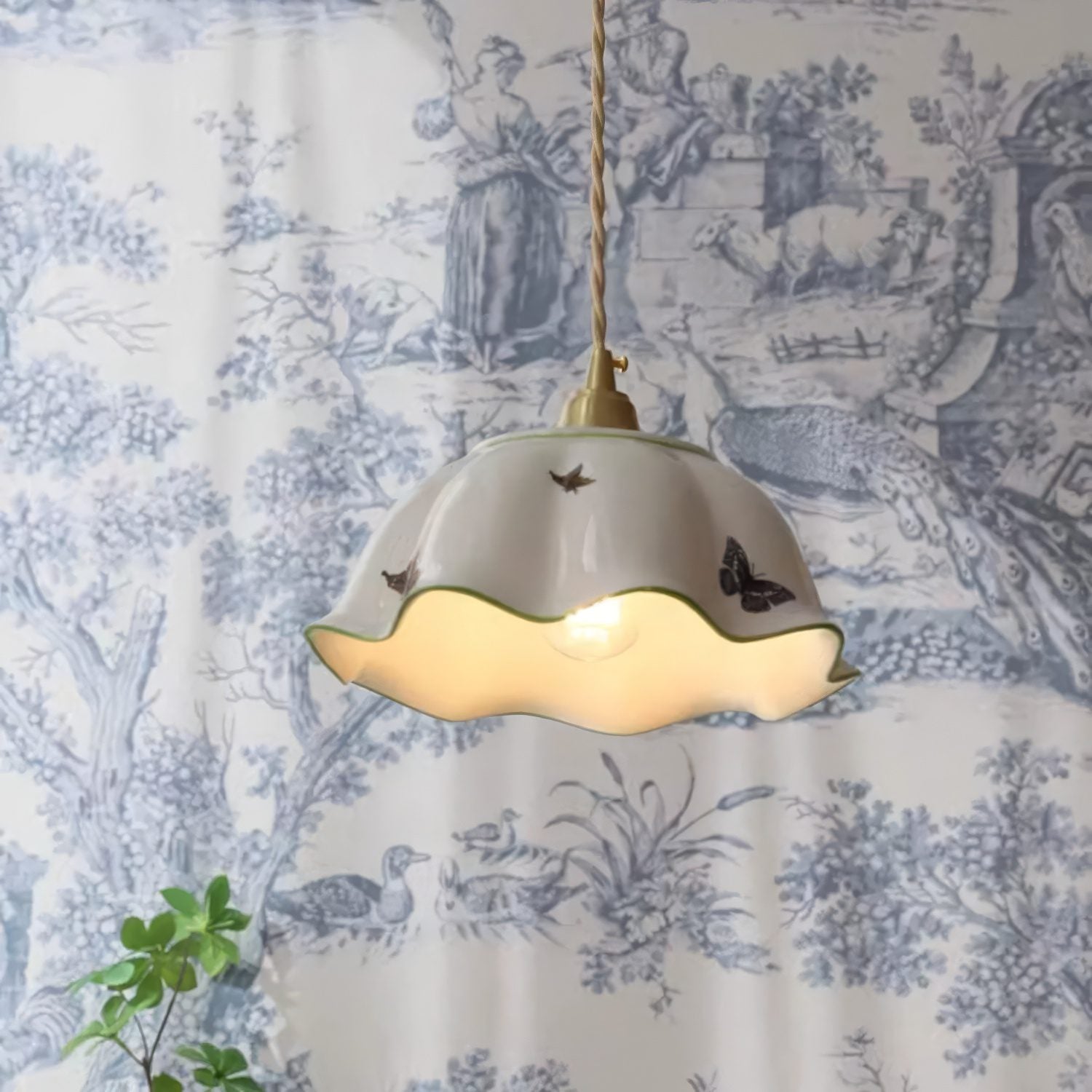 Ceramic Petal Shade Pendant Light view 1