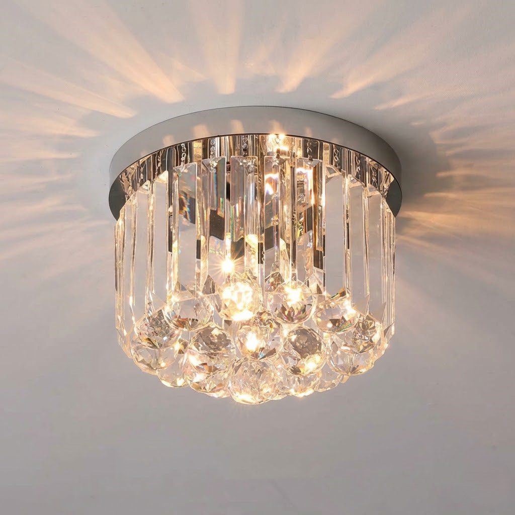 Chrome Flush Ceiling Light view 1