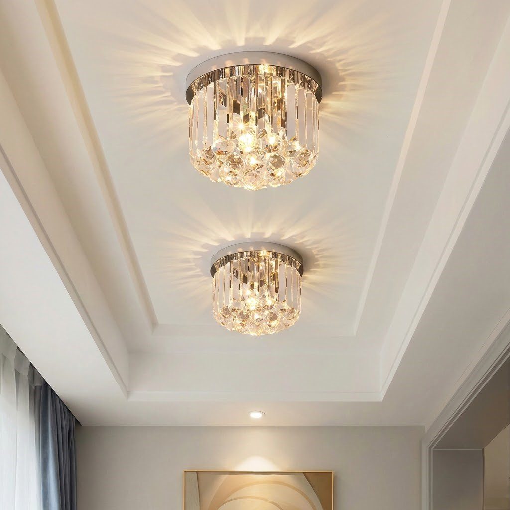 Chrome Flush Ceiling Light view 3