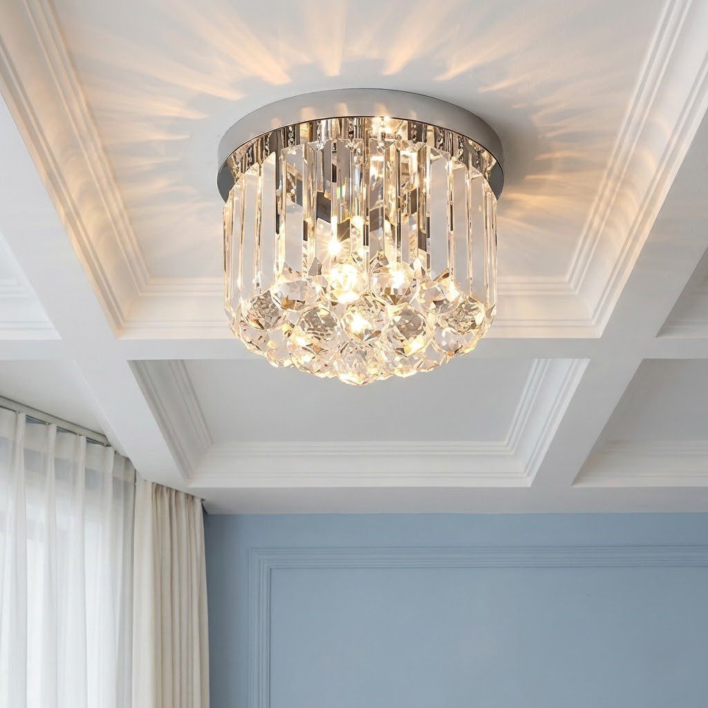Chrome Flush Ceiling Light view 7