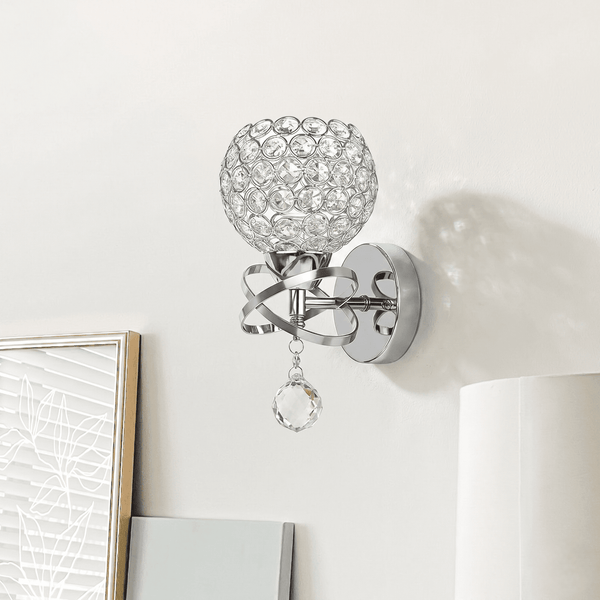 Chrome and Cut Glass Wall Light