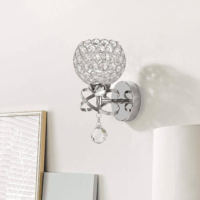Chrome and Cut Glass Wall Light