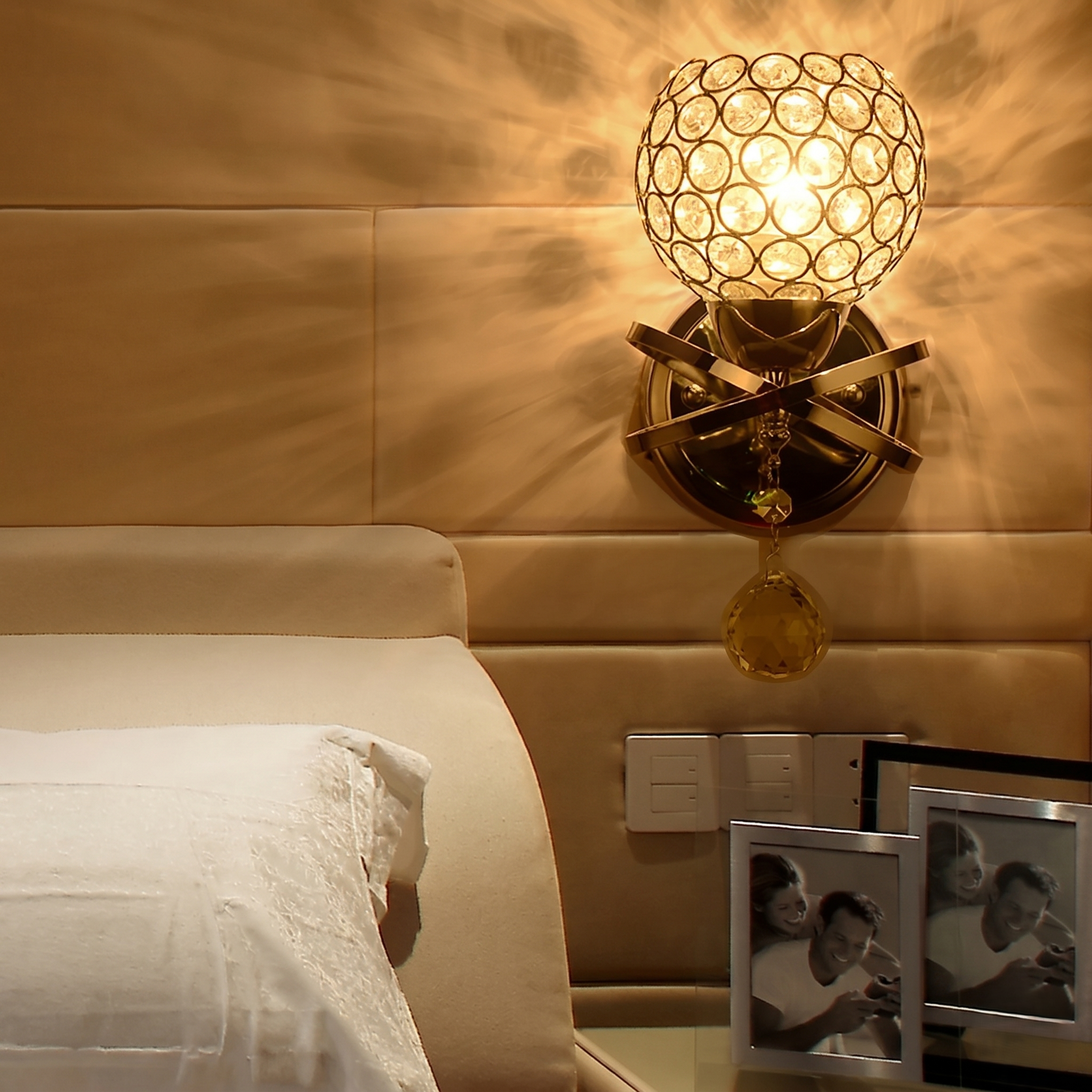 Chrome and Cut Glass Wall Light view 2