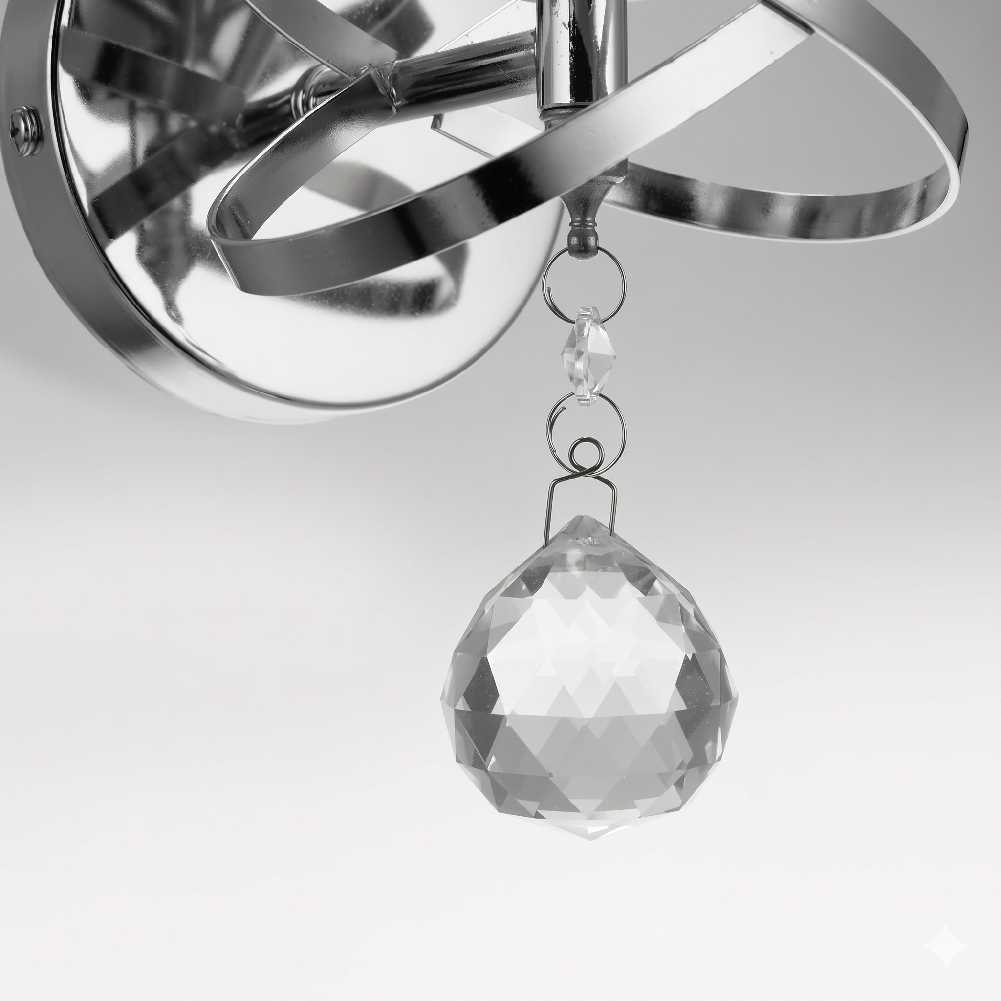 Chrome and Cut Glass Wall Light view 5