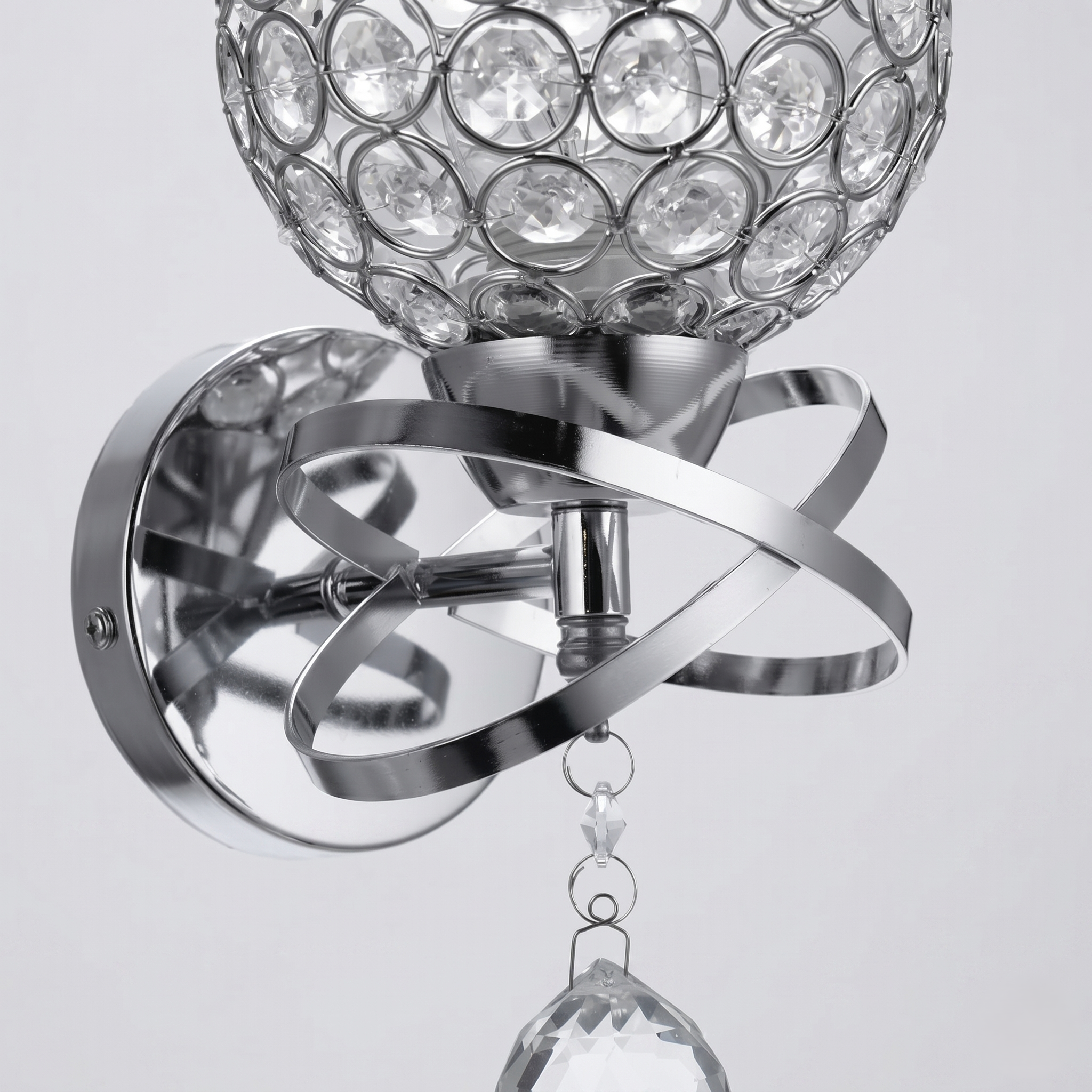 Chrome and Cut Glass Wall Light view 7