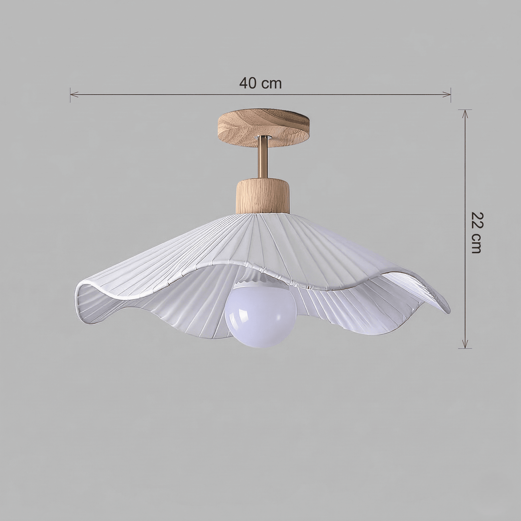 Small Pleated Fabric Ceiling Light view 8