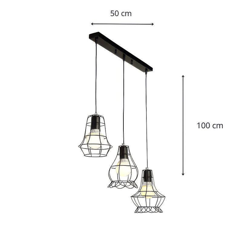 Black Cage Cluster Pendant Light view 2