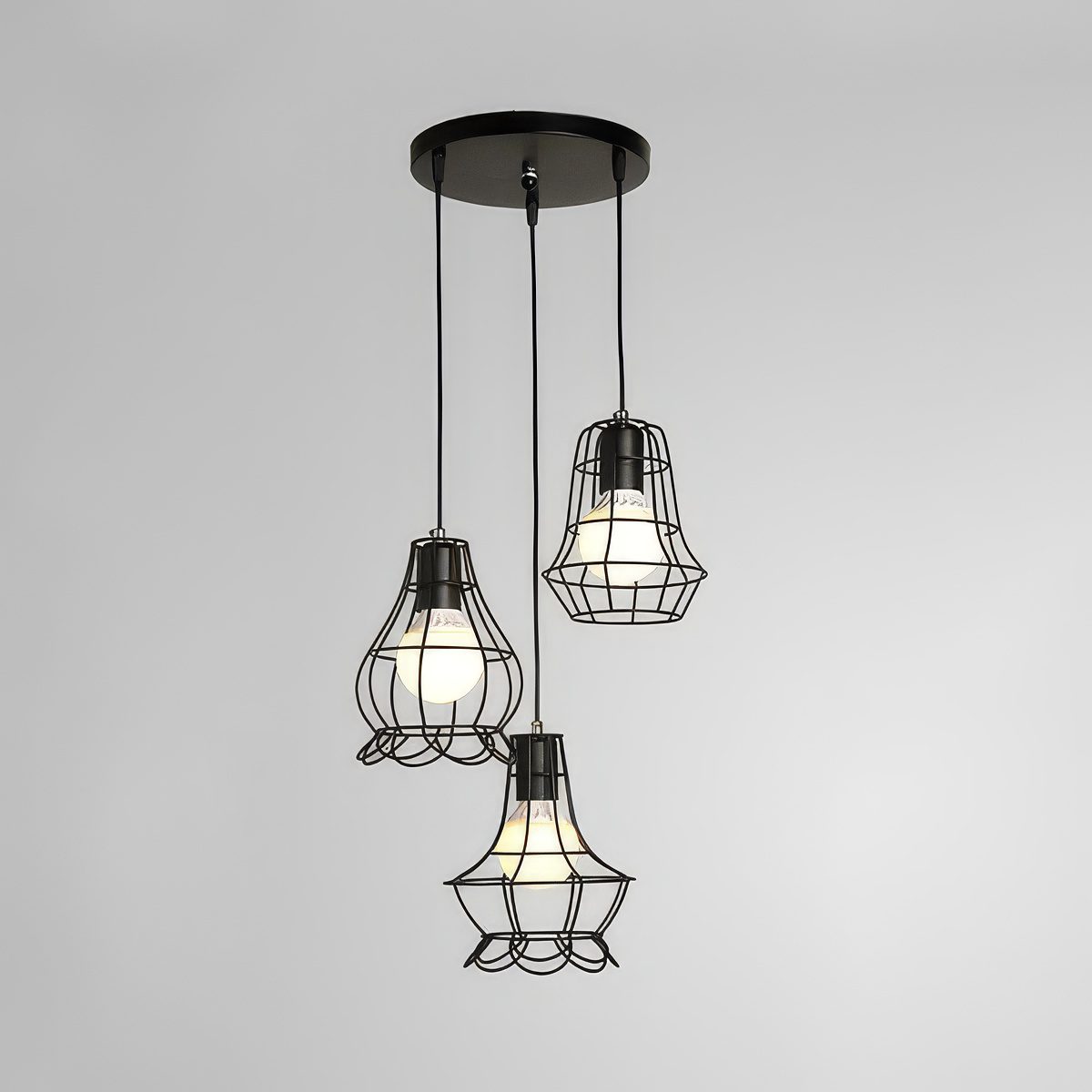 Black Cage Cluster Pendant Light view 4