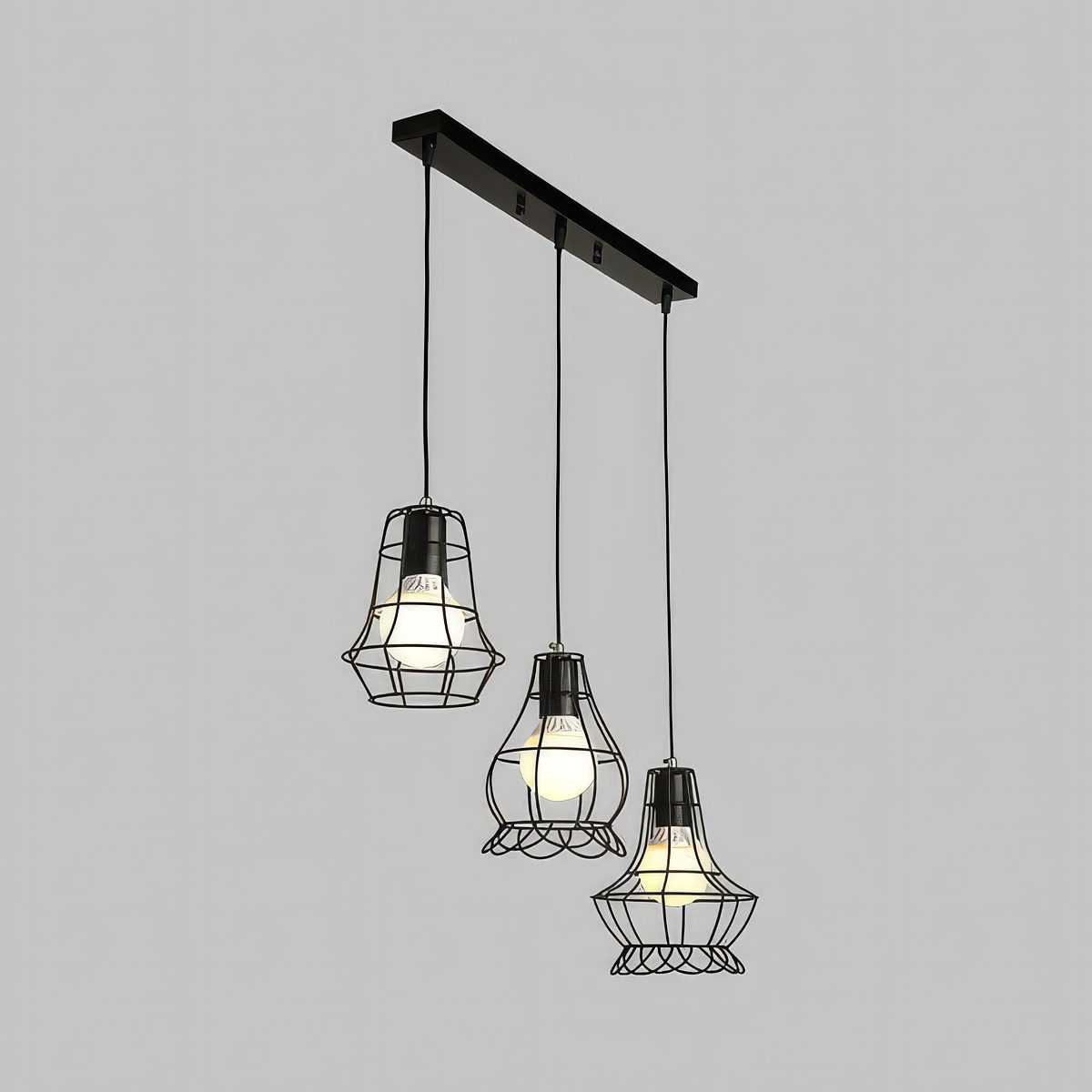 Black Cage Cluster Pendant Light view 5