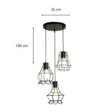 Black Cage Cluster Pendant Light view 7